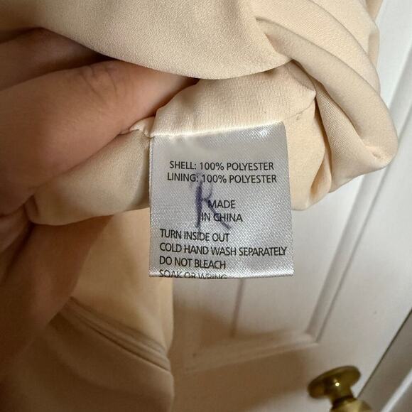 Shona Joy Core Draped Dress Nude Size 4 Strapless Tulip Hem Revolve Bridesmaid - Picture 7 of 8